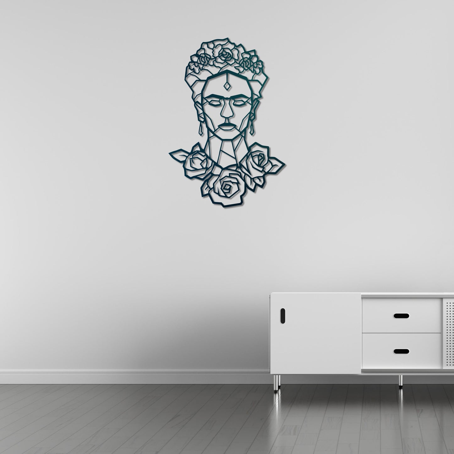 Queen of Flowers Frida Kahlo Metal Painting