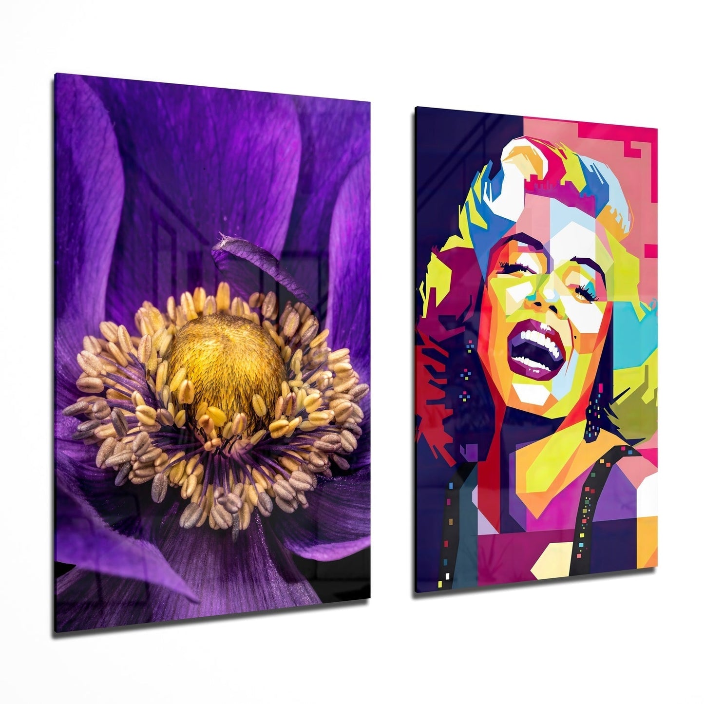 Marilyn Monroe 2 Parçalı Kombin Cam Tablo