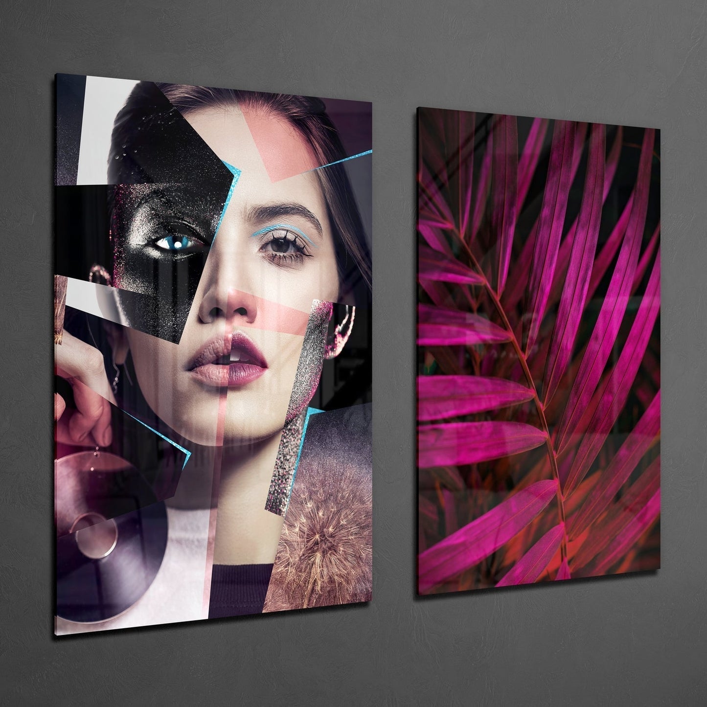 Patchwork Kadınlar 2 Parçalı Kombin Cam Tablo