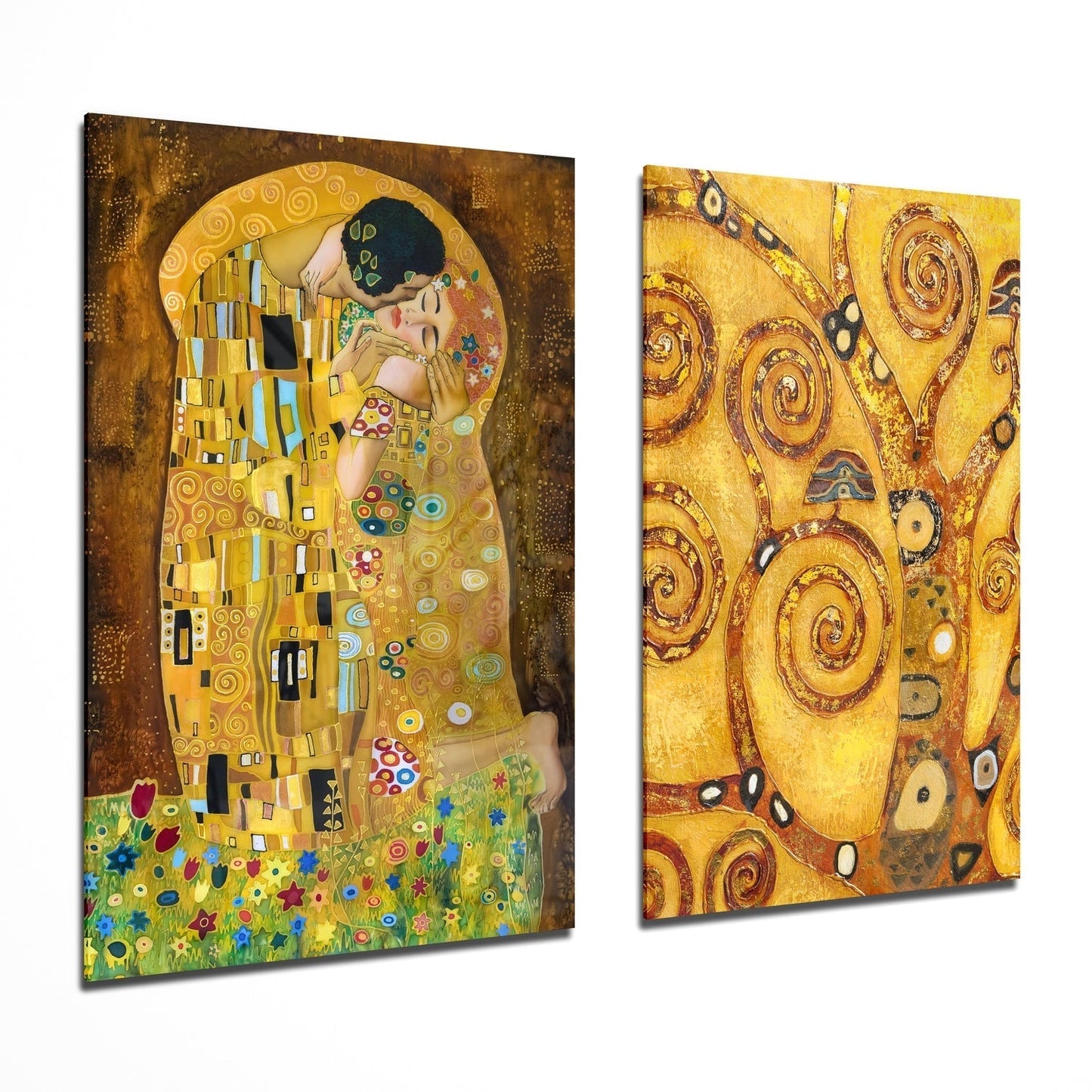 Klimt 2 Parçalı Kombin Cam Tablo