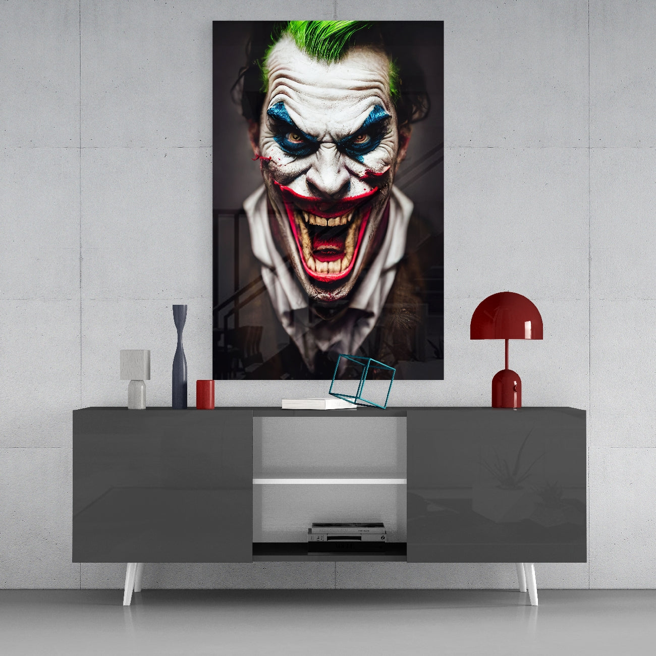 Joker Gülümsemesi Cam Tablo