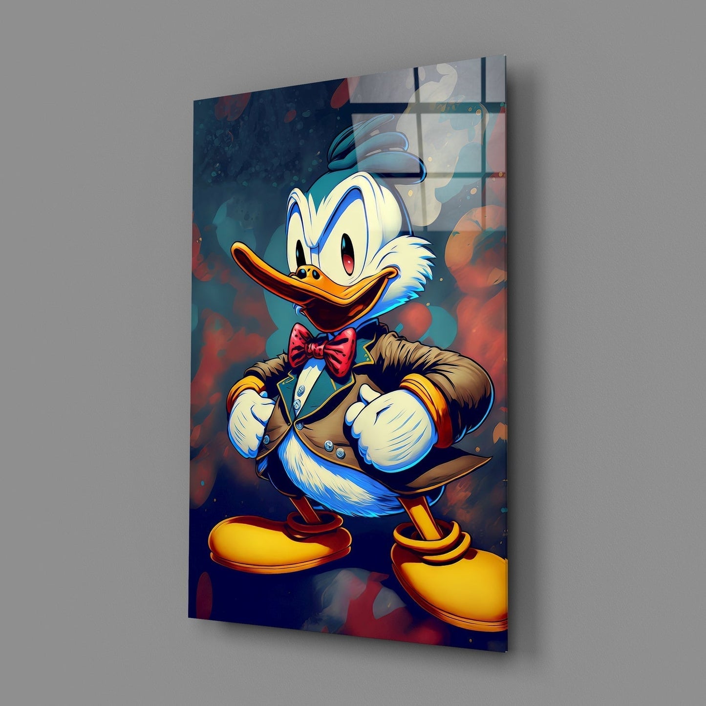 Donald Duck'In Öfkesi Cam Tablo || Tasarımcı Koleksiyonu