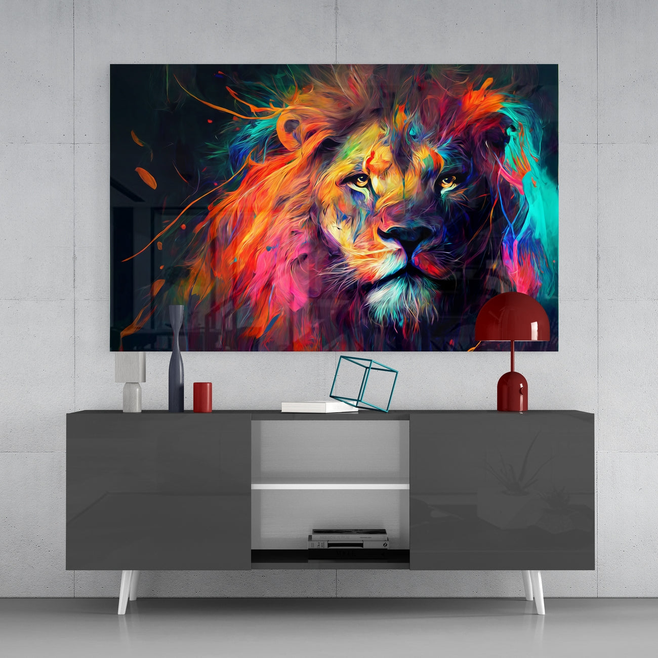 Nobility of the Lion Glass Wall Art || Designers Collection