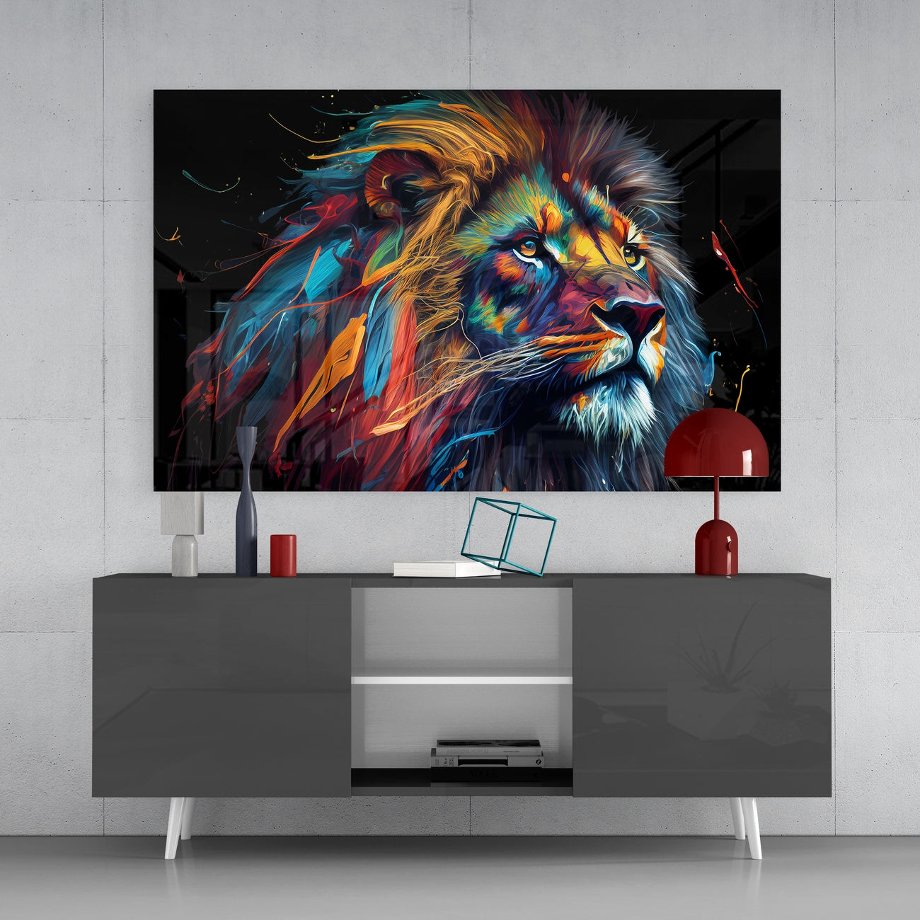 Nobility of the Lion Glass Wall Art || Designers Collection