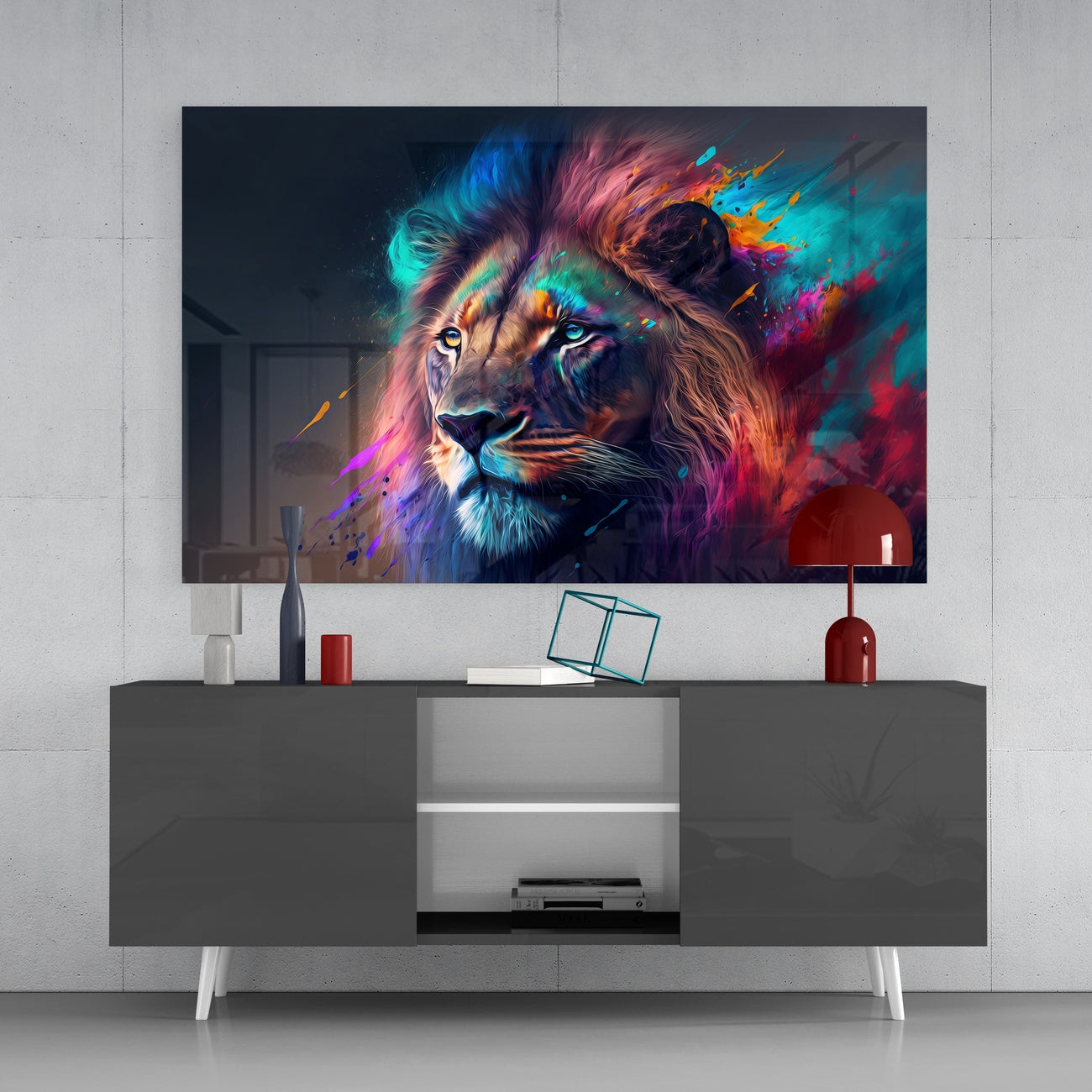 Nobility of the Lion Glass Wall Art || Designers Collection