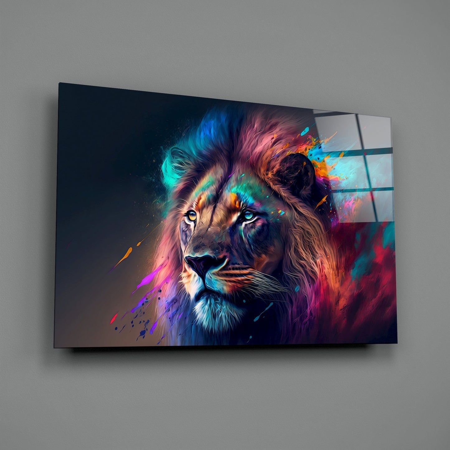 Nobility of the Lion Glass Wall Art || Designers Collection