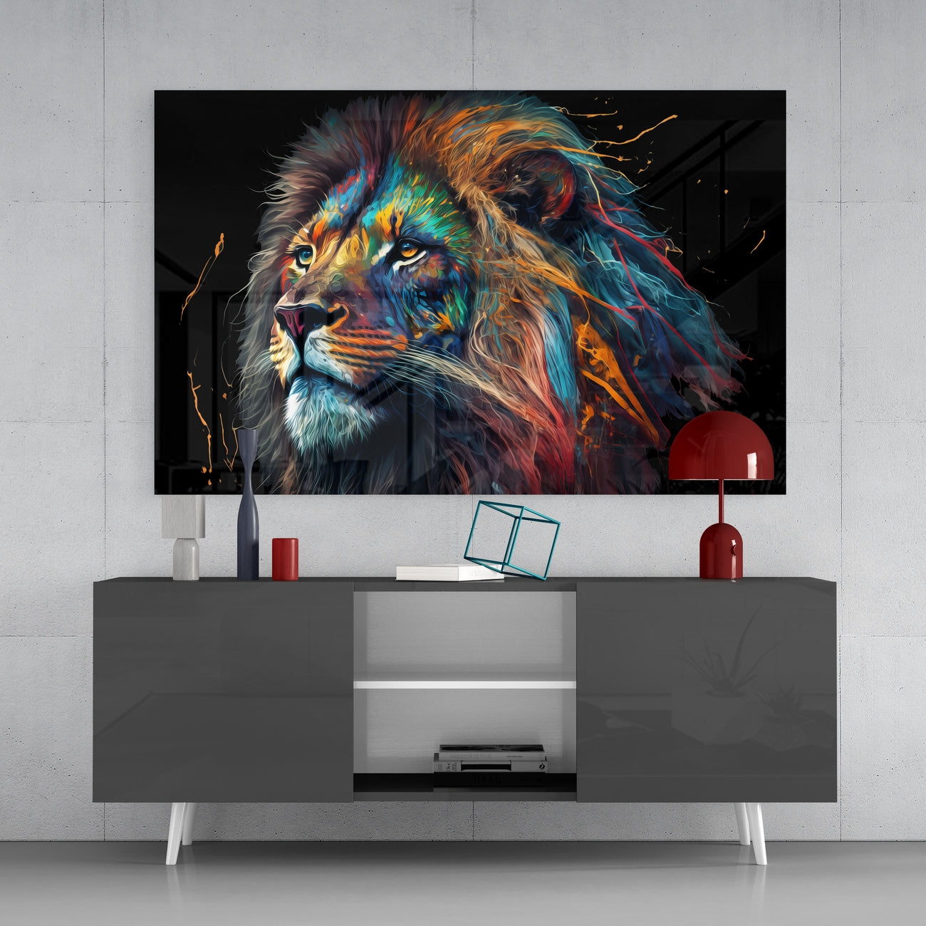 Nobility of the Lion Glass Wall Art || Designers Collection