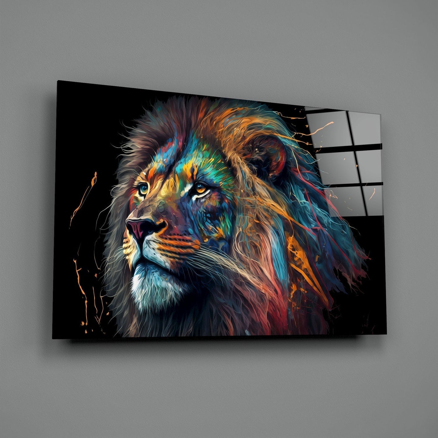 Nobility of the Lion Glass Wall Art || Designers Collection