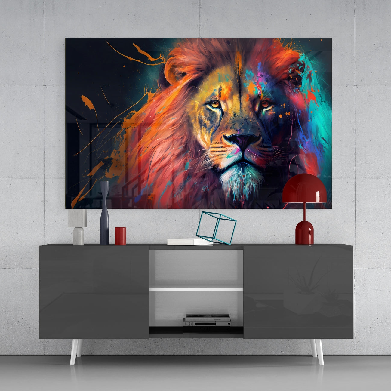 Nobility of the Lion Glass Wall Art || Designers Collection