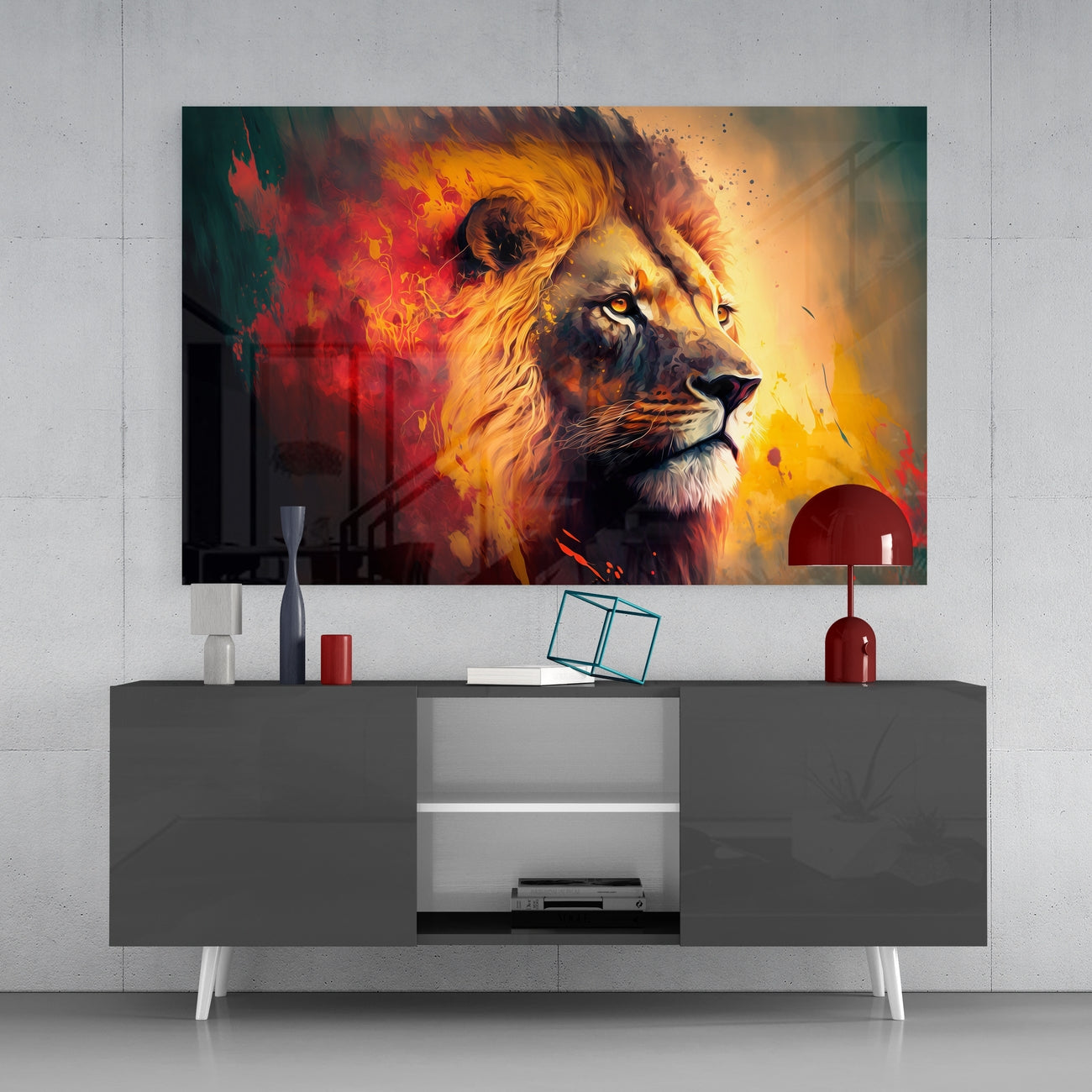 Nobility of the Lion Glass Wall Art || Designers Collection