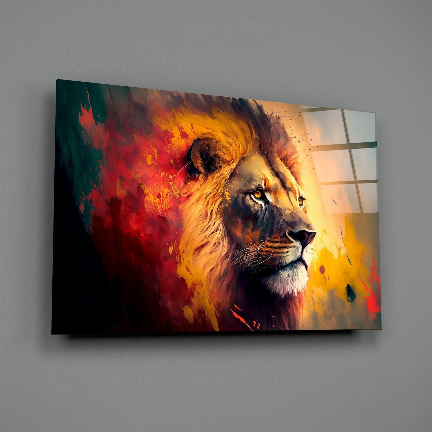 Nobility of the Lion Glass Wall Art || Designers Collection