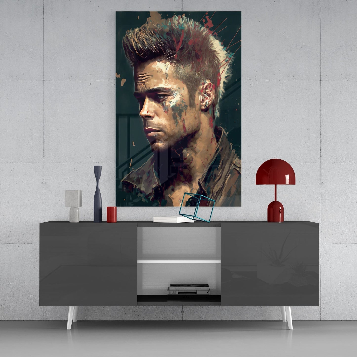 Fight Club - Tyler Durden Glass Wall Art || Designers Collection