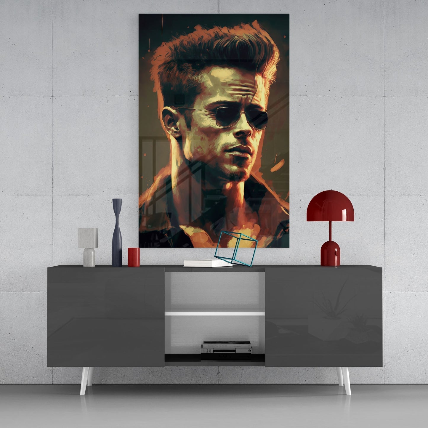 Fight Club - Tyler Durden Glass Wall Art || Designers Collection