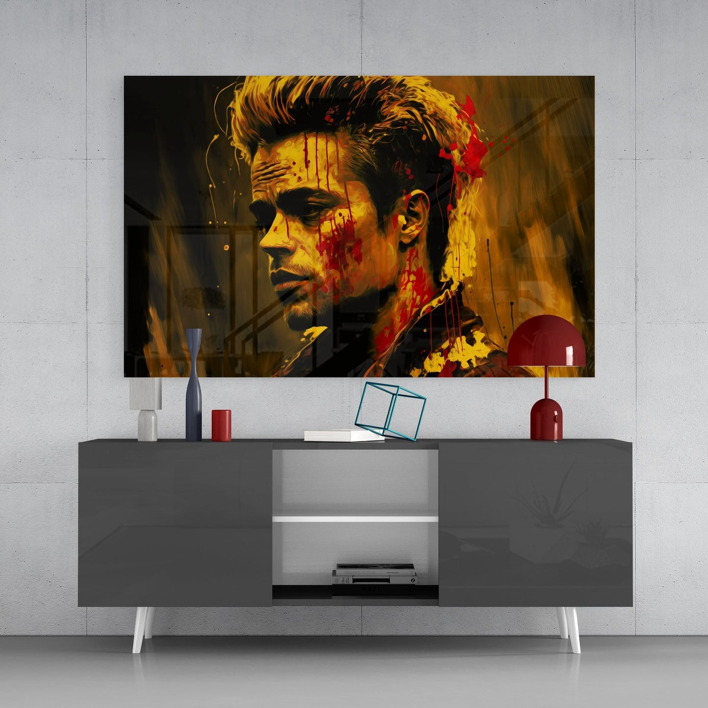 Fight Club - Tyler Durden Glass Wall Art || Designers Collection