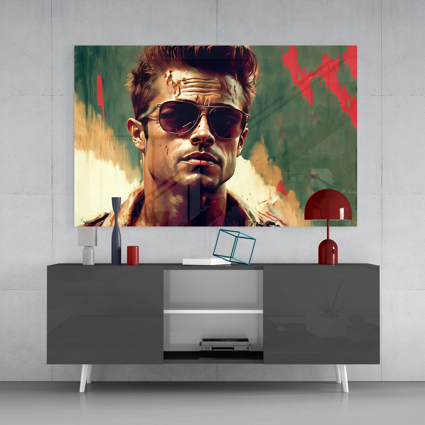 Fight Club - Tyler Durden Glass Wall Art || Designers Collection