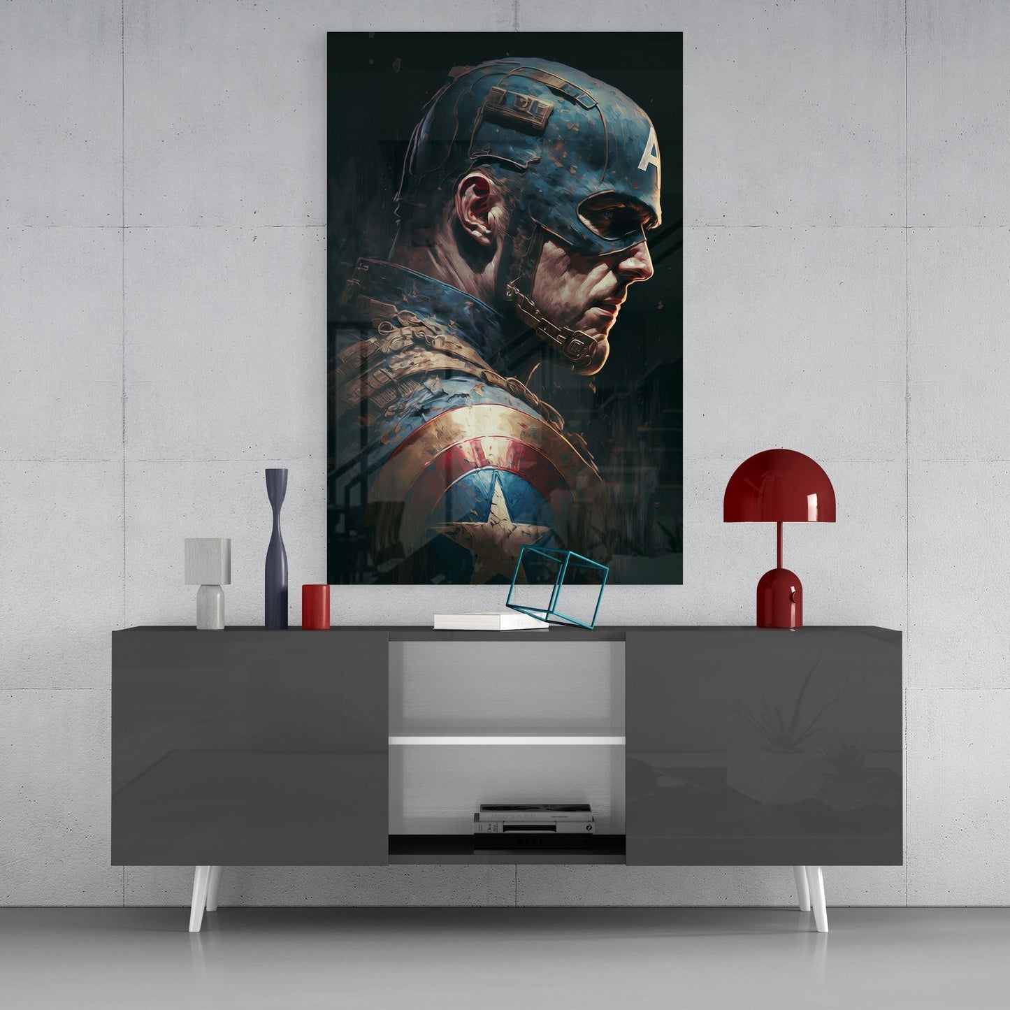 Captain America Glass Wall Art || Designers Collection