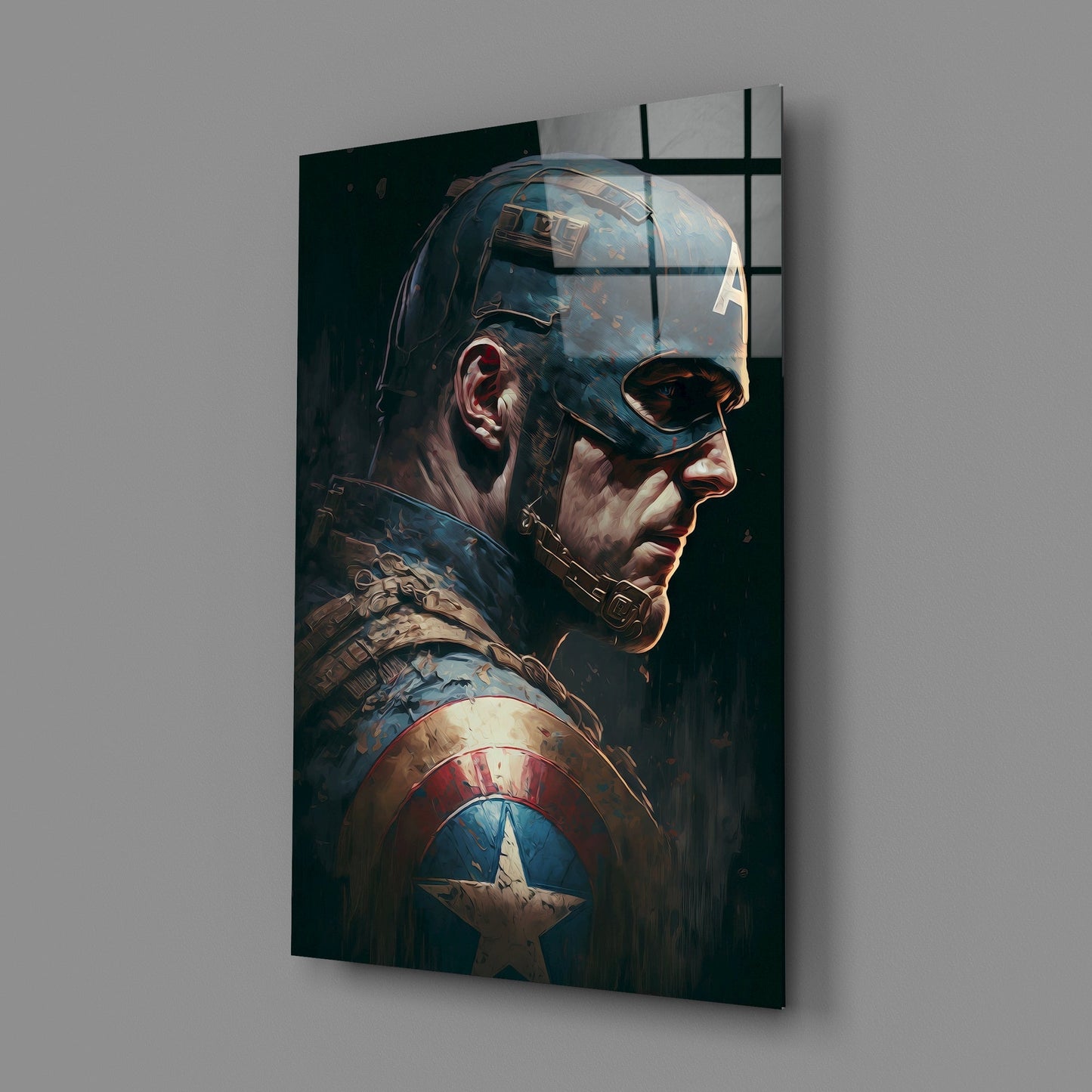 Captain America Glass Wall Art || Designers Collection