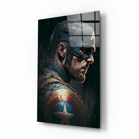 Captain America Glass Wall Art  || Designers Collection