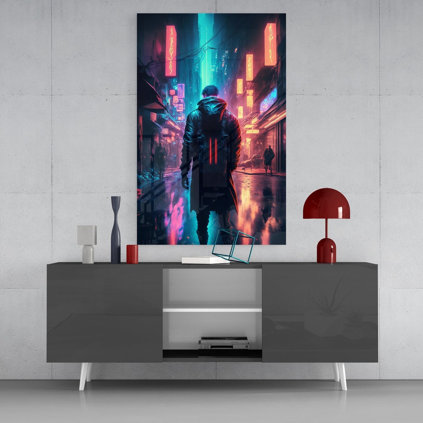Cyberpunk Glass Wall Art || Designers Collection