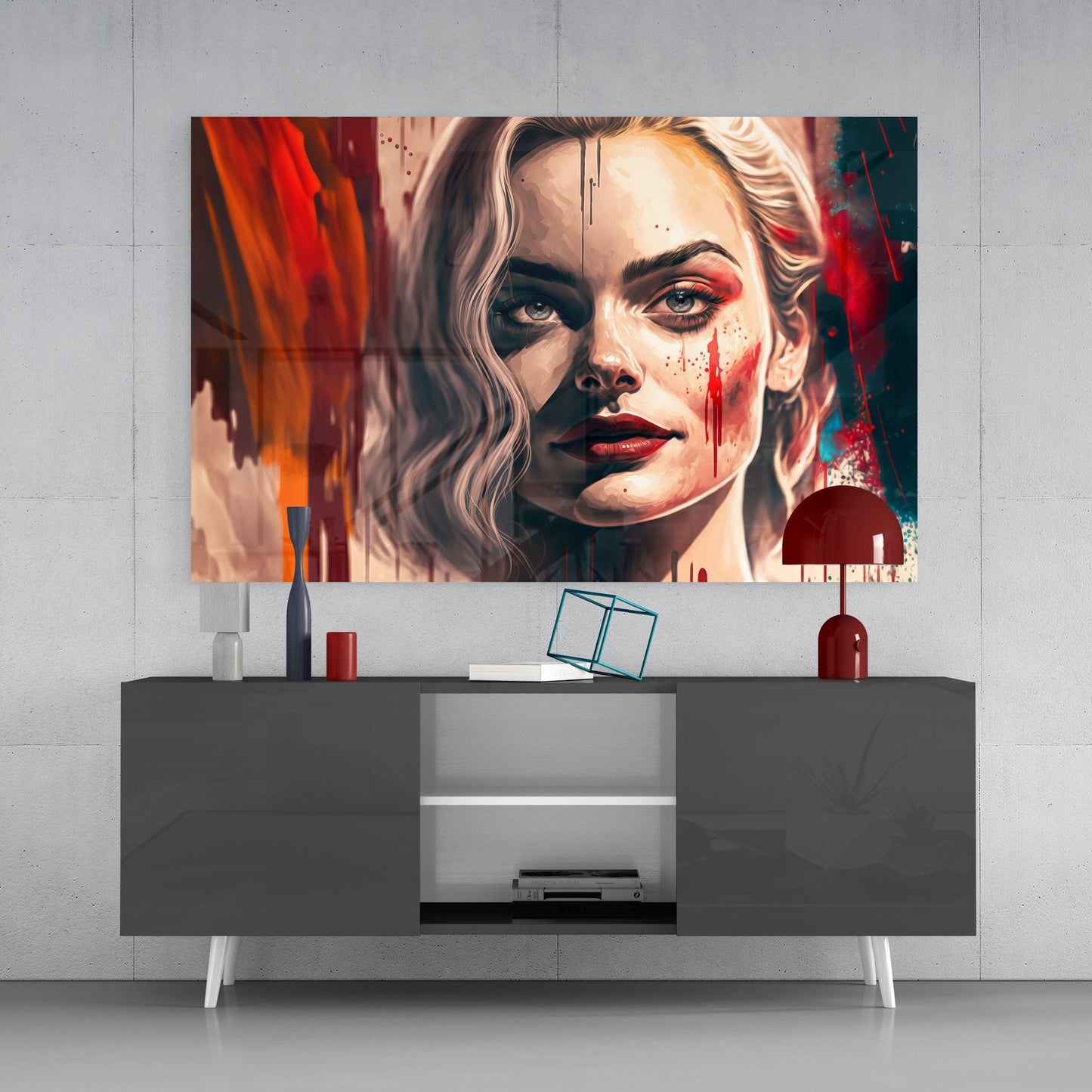 Harley Quinn Glass Wall Art || Designers Collection