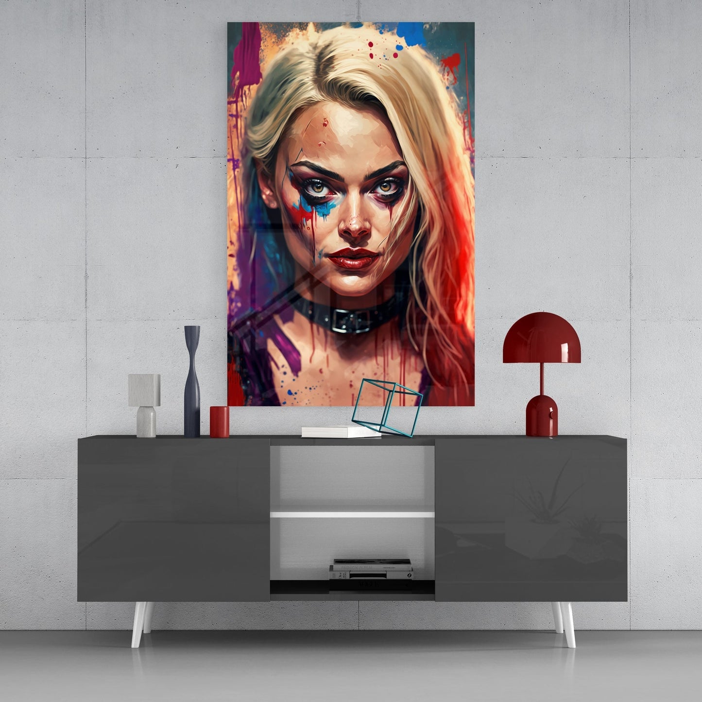 Harley Quinn Glass Wall Art || Designers Collection