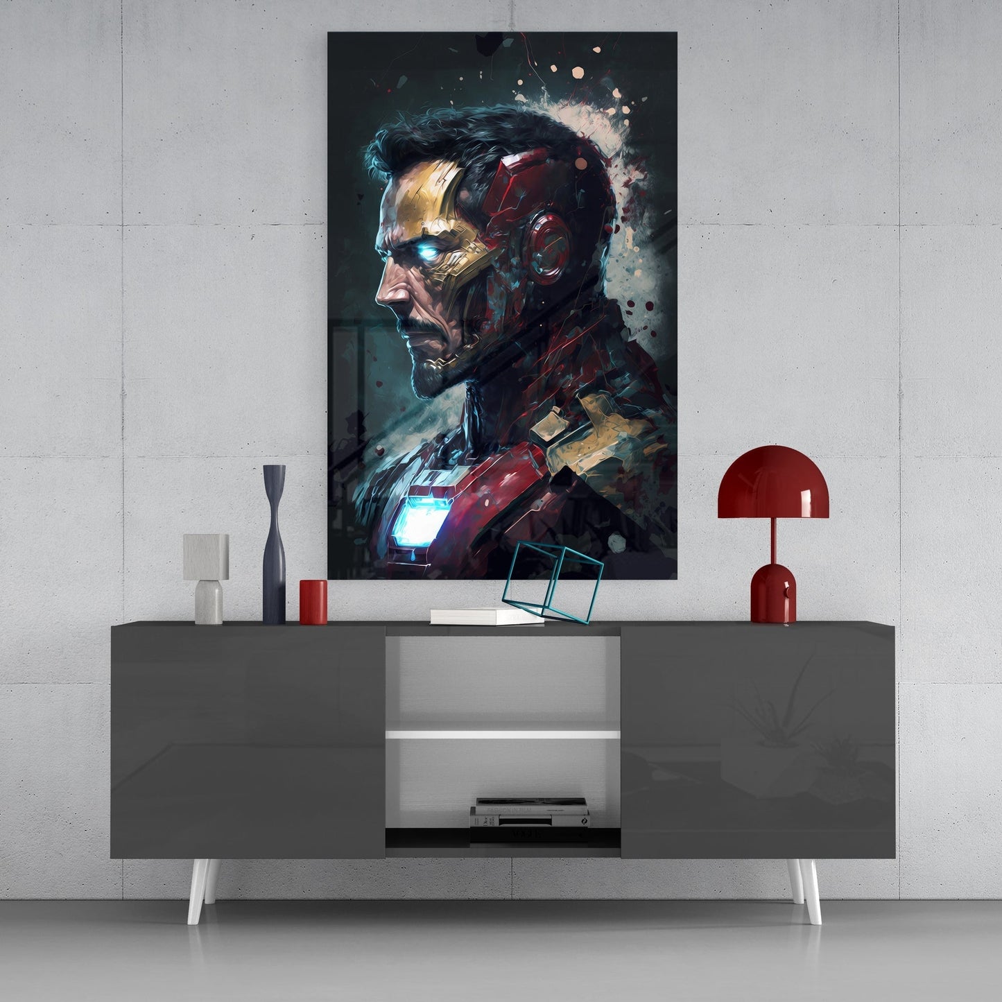 Iron Man Glass Wall Art || Designers Collection