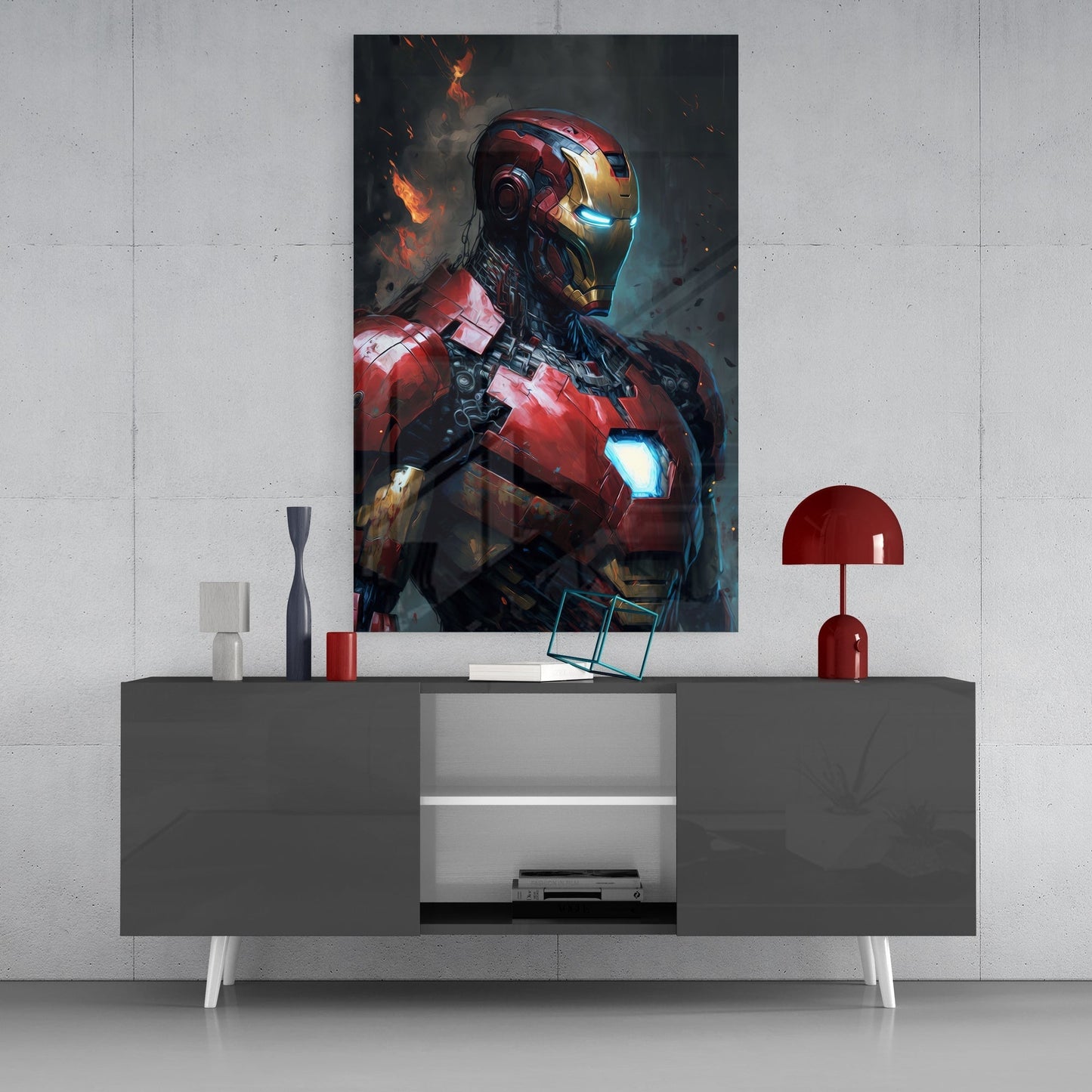 Iron Man Glass Wall Art || Designers Collection