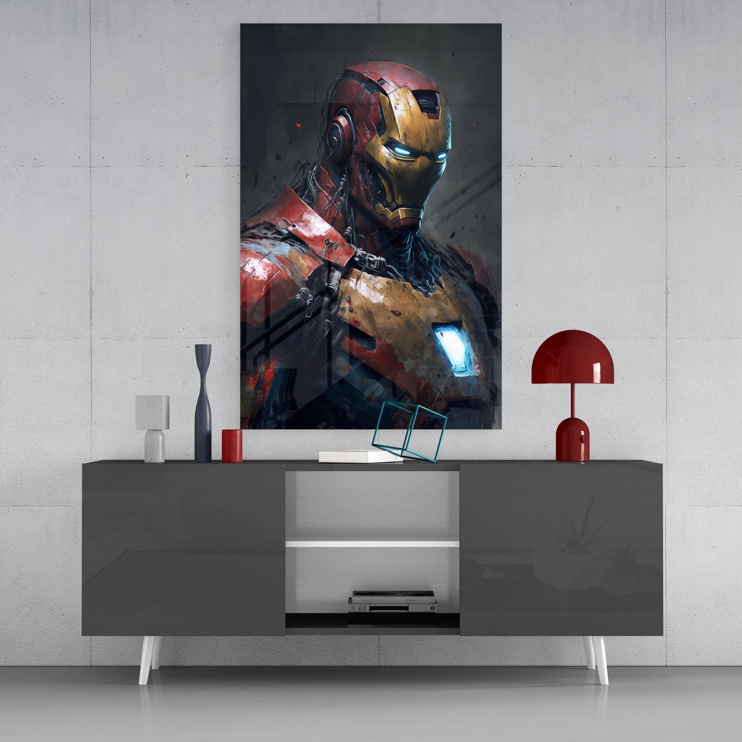 Iron Man Glass Wall Art || Designers Collection