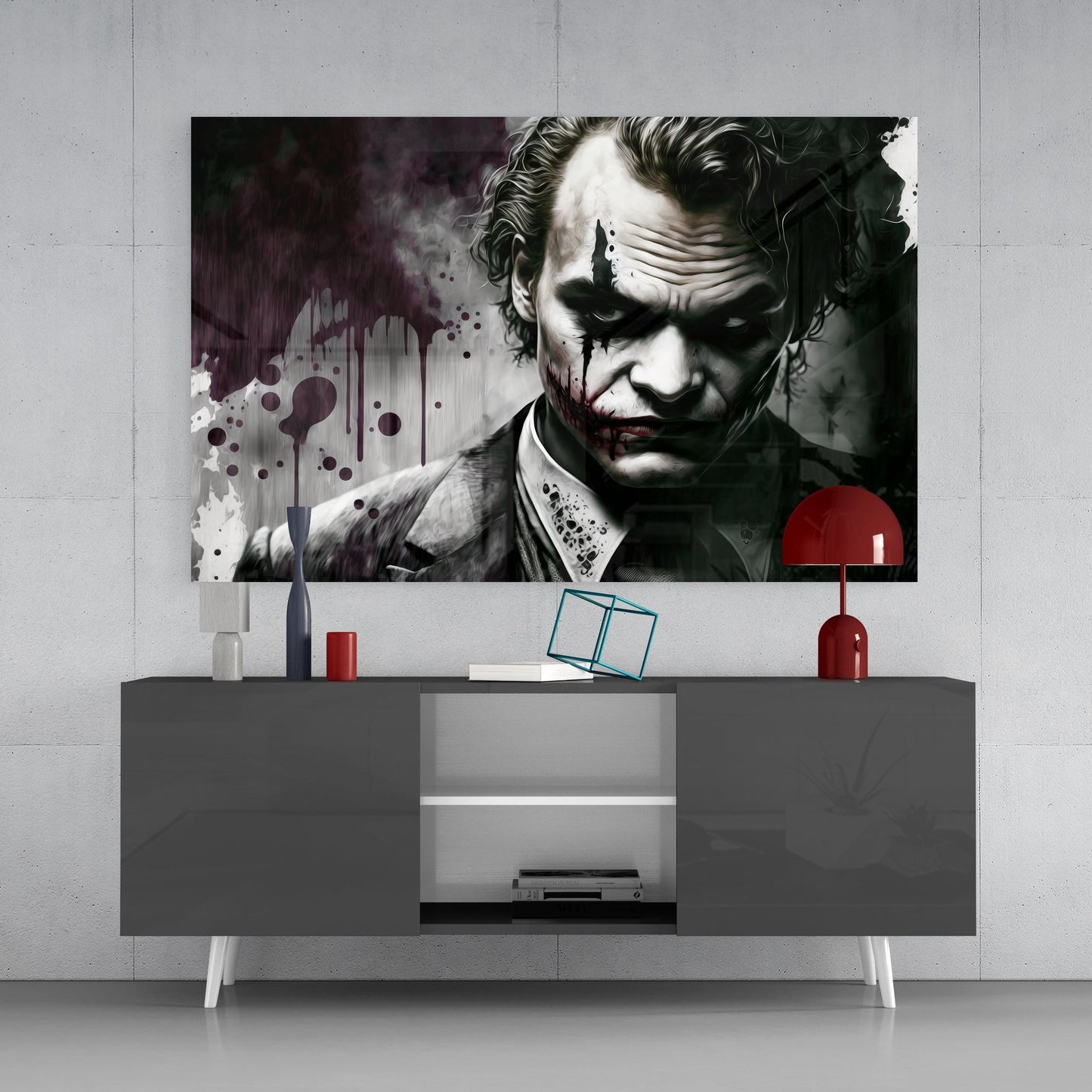 Joker Glass Wall Art || Designers Collection