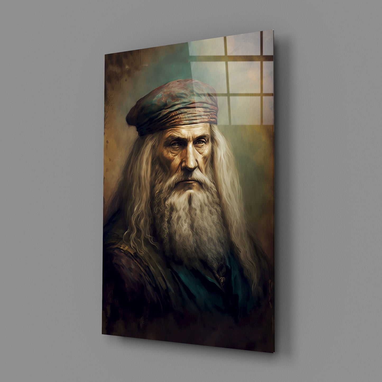Leonardo da Vinci Glass Wall Art || Designers Collection