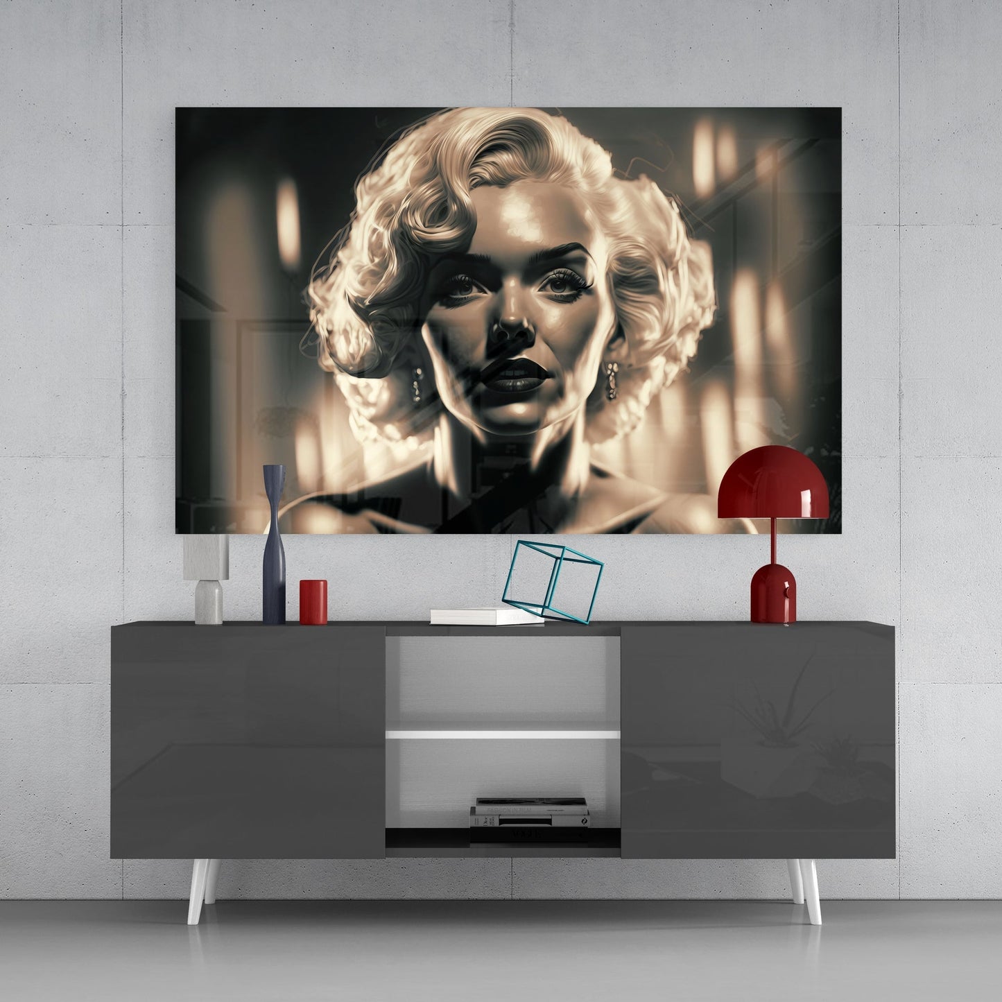 Marilyn Monroe Glass Wall Art || Designers Collection