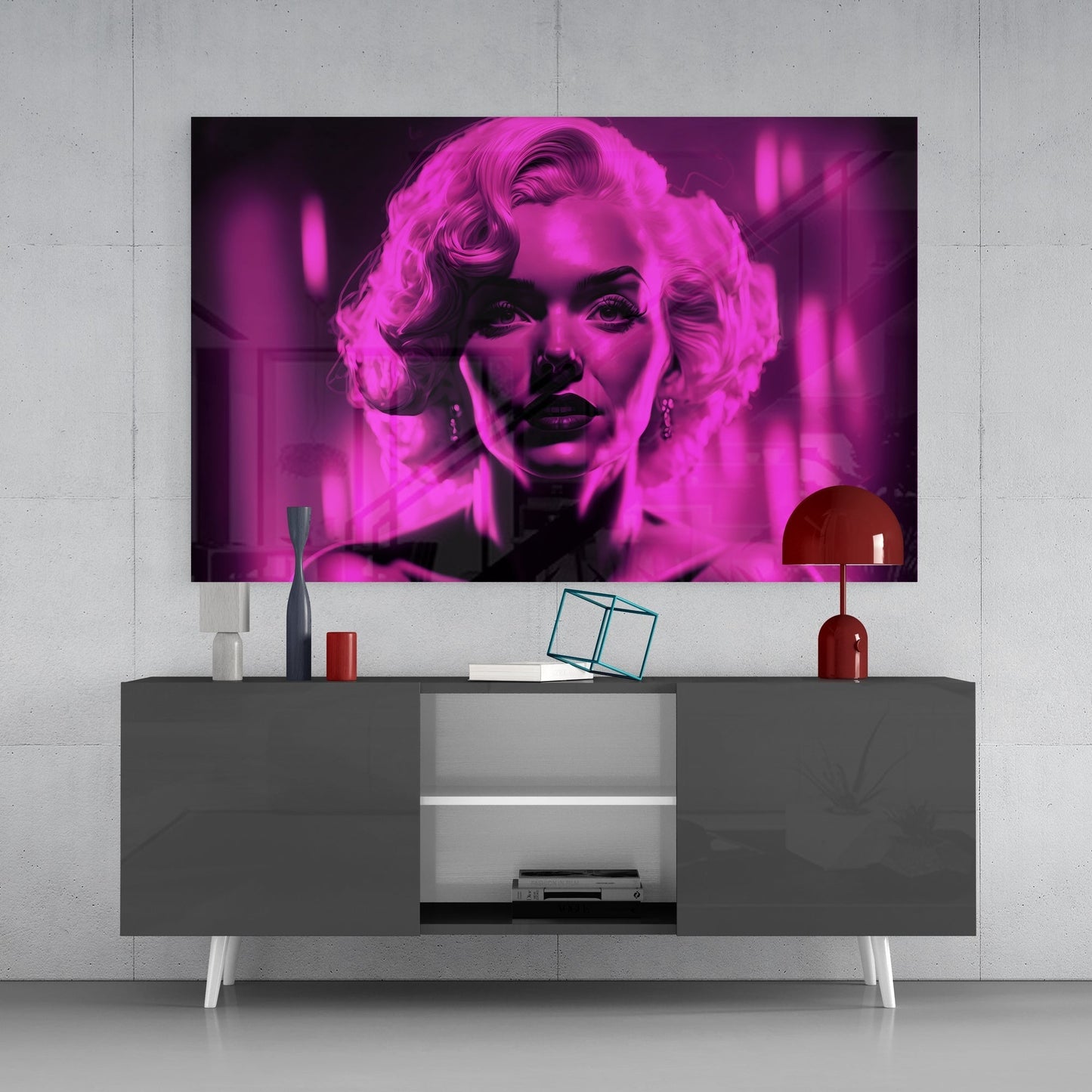 Marilyn Monroe Glass Wall Art || Designers Collection