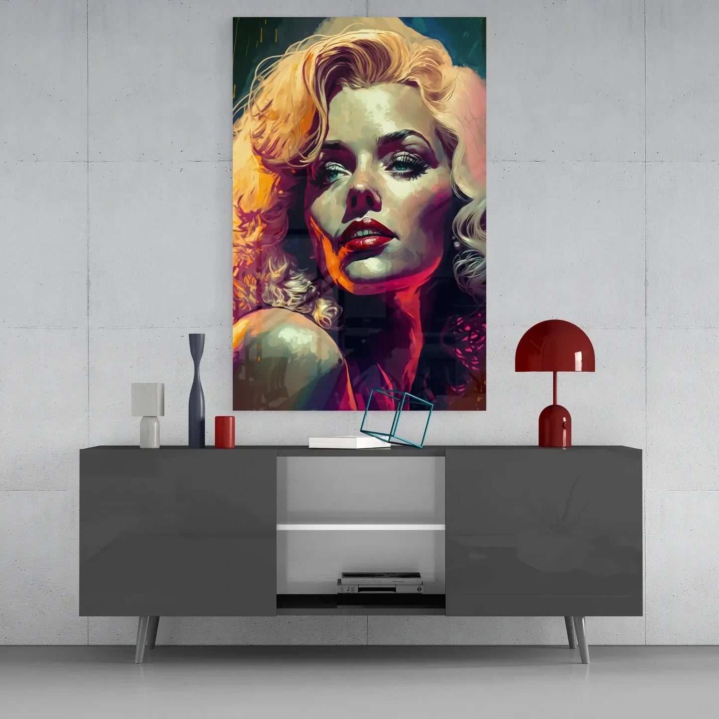 Marilyn Monroe Glass Wall Art || Designers Collection