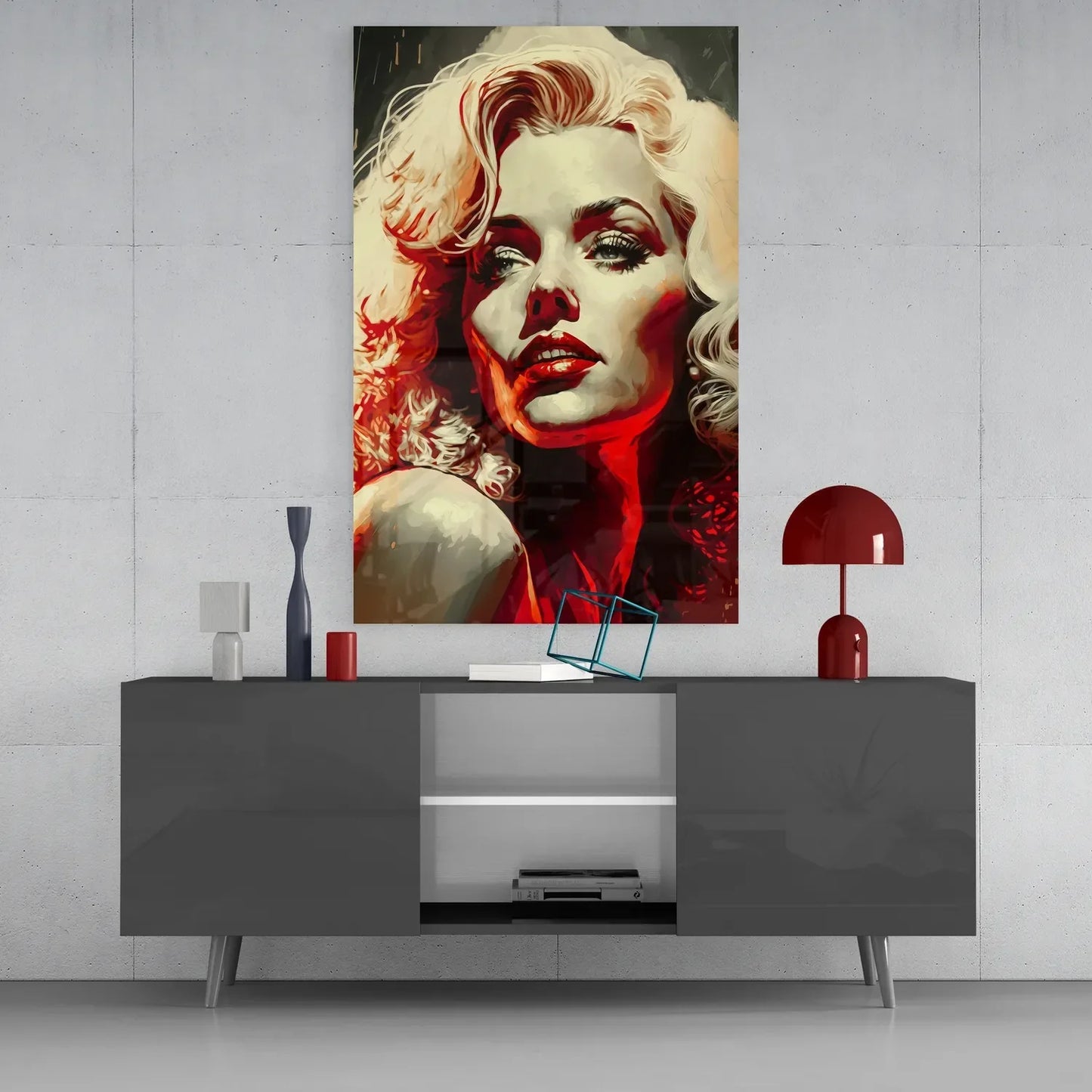 Marilyn Monroe Glass Wall Art || Designers Collection