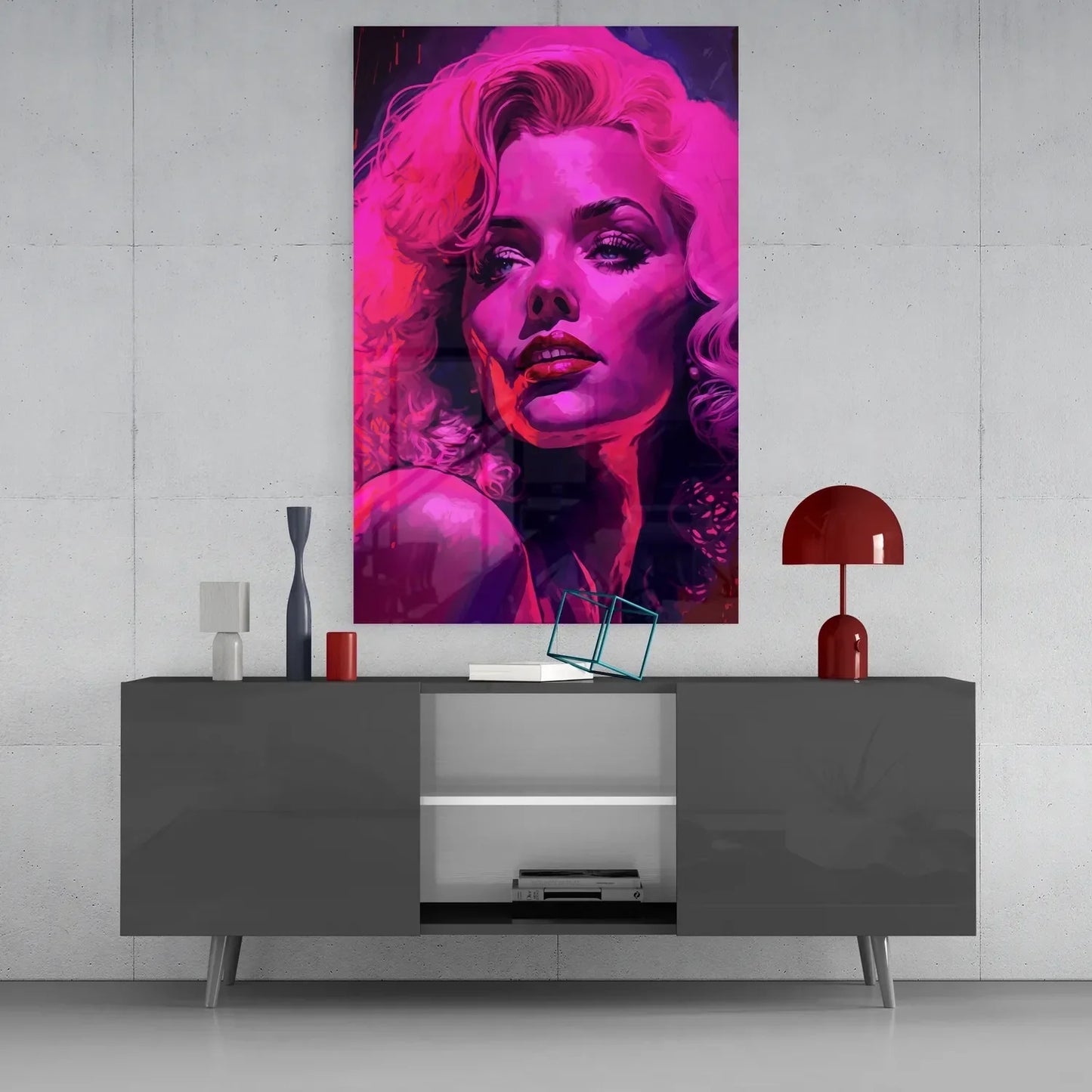 Marilyn Monroe Glass Wall Art || Designers Collection