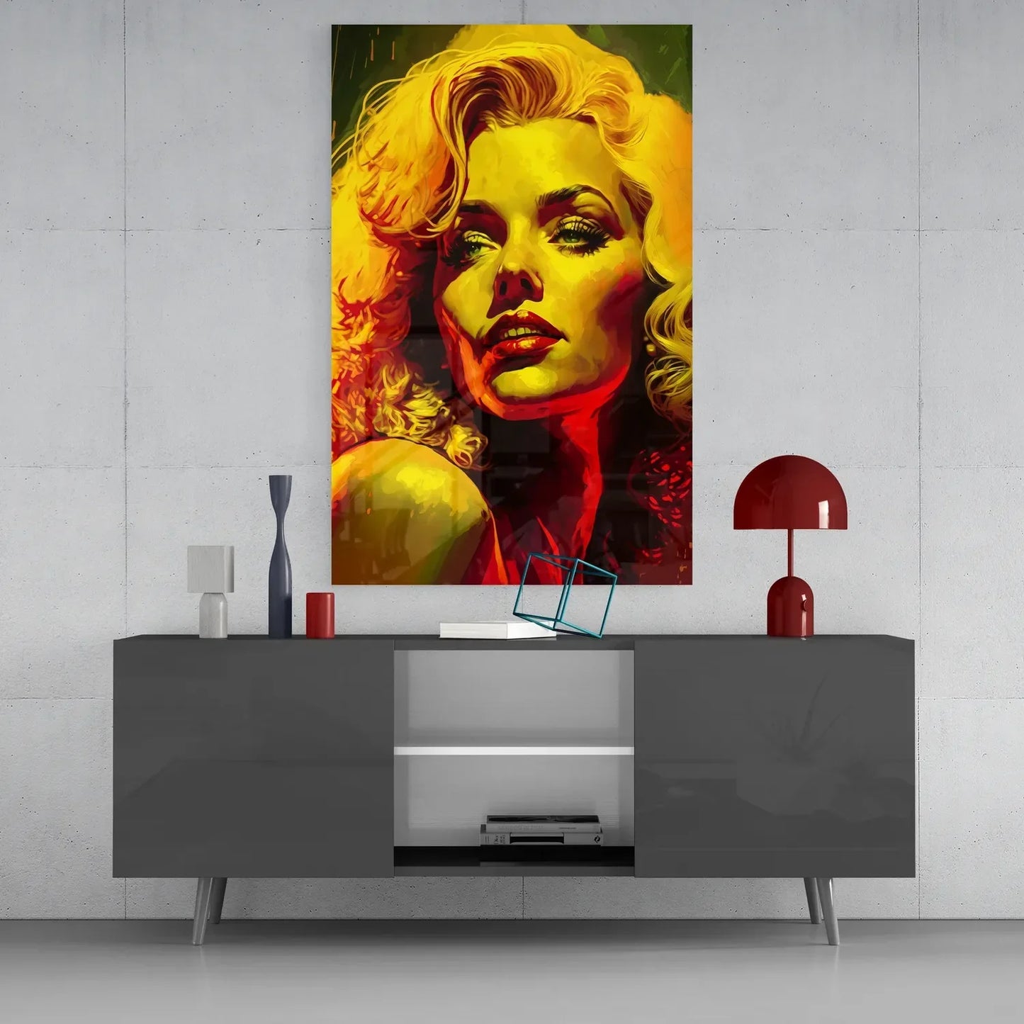 Marilyn Monroe Glass Wall Art || Designers Collection