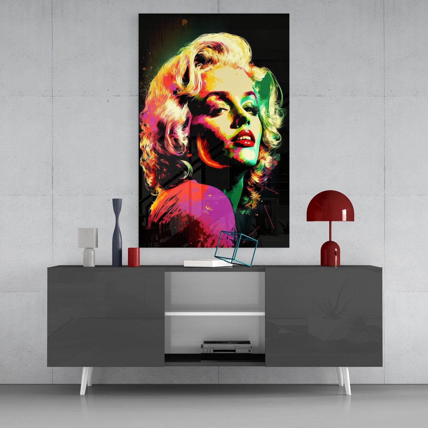 Marilyn Monroe Glass Wall Art || Designers Collection