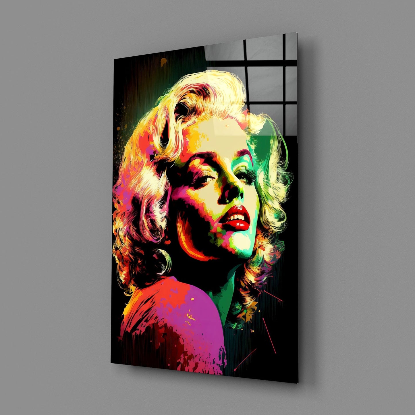 Marilyn Monroe Glass Wall Art || Designers Collection