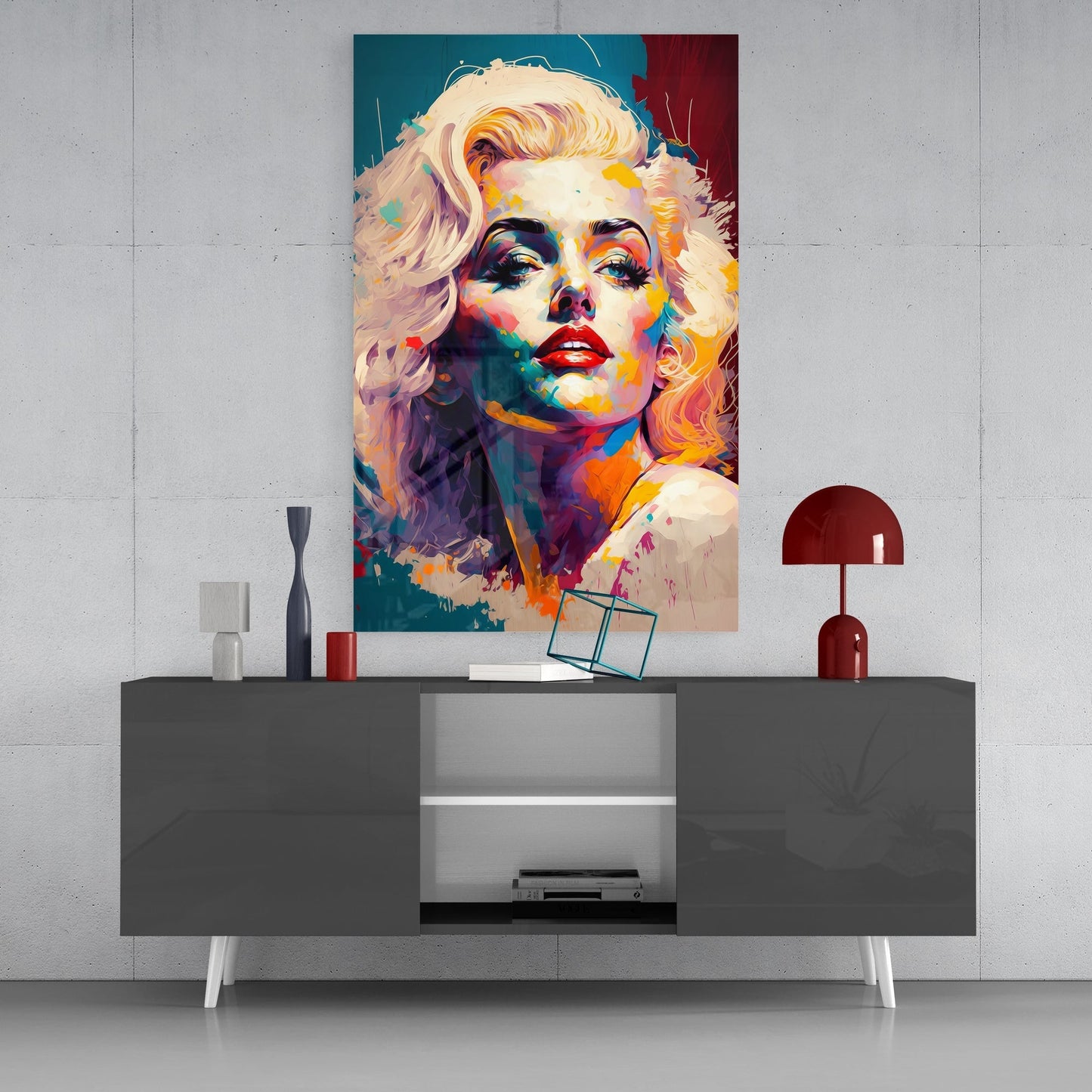 Marilyn Monroe Glass Wall Art || Designers Collection