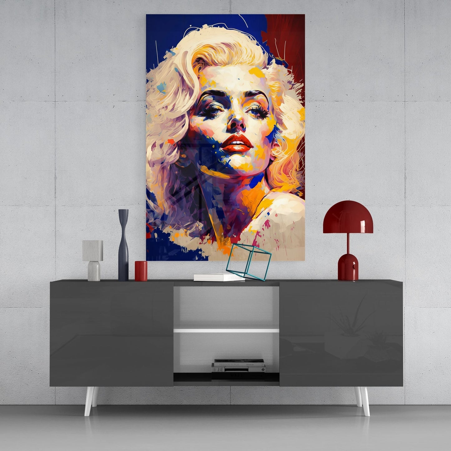 Marilyn Monroe Glass Wall Art || Designers Collection