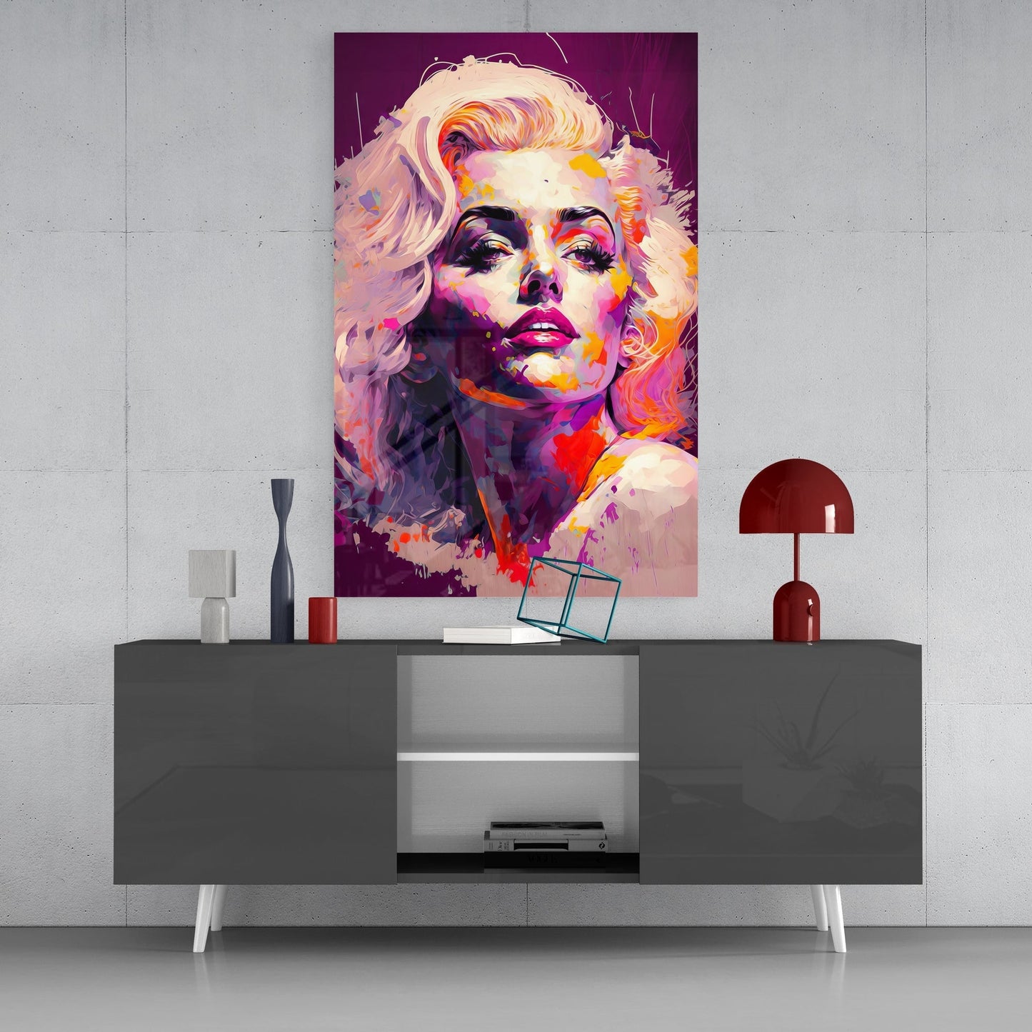 Marilyn Monroe Glass Wall Art || Designers Collection