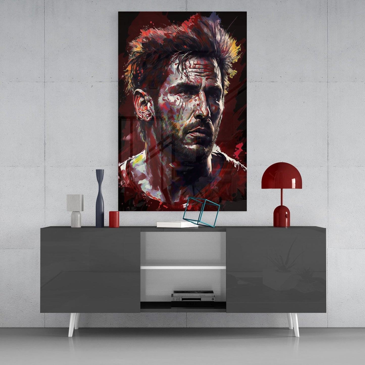 Messi Glass Wall Art || Designers Collection