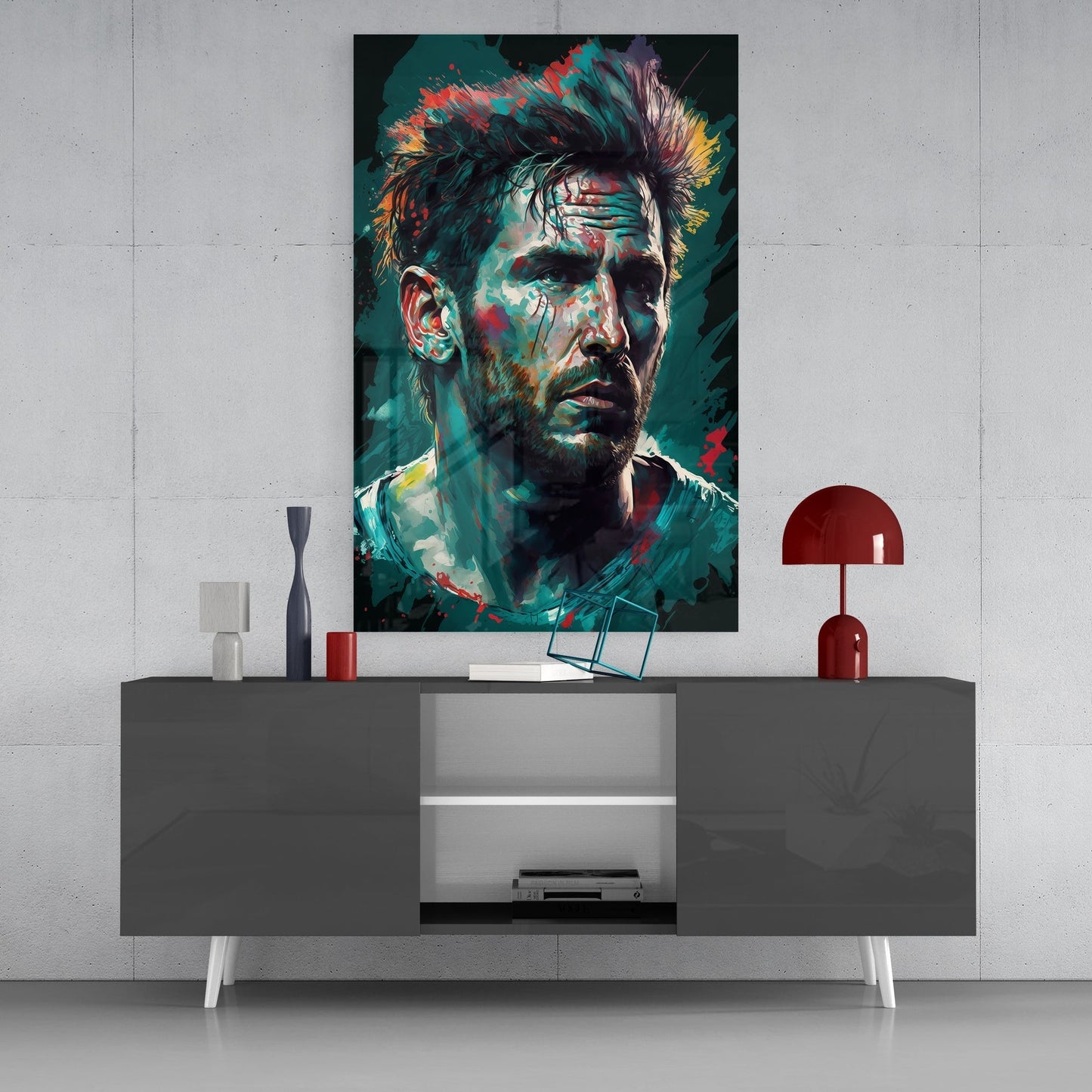 Messi Glass Wall Art || Designers Collection