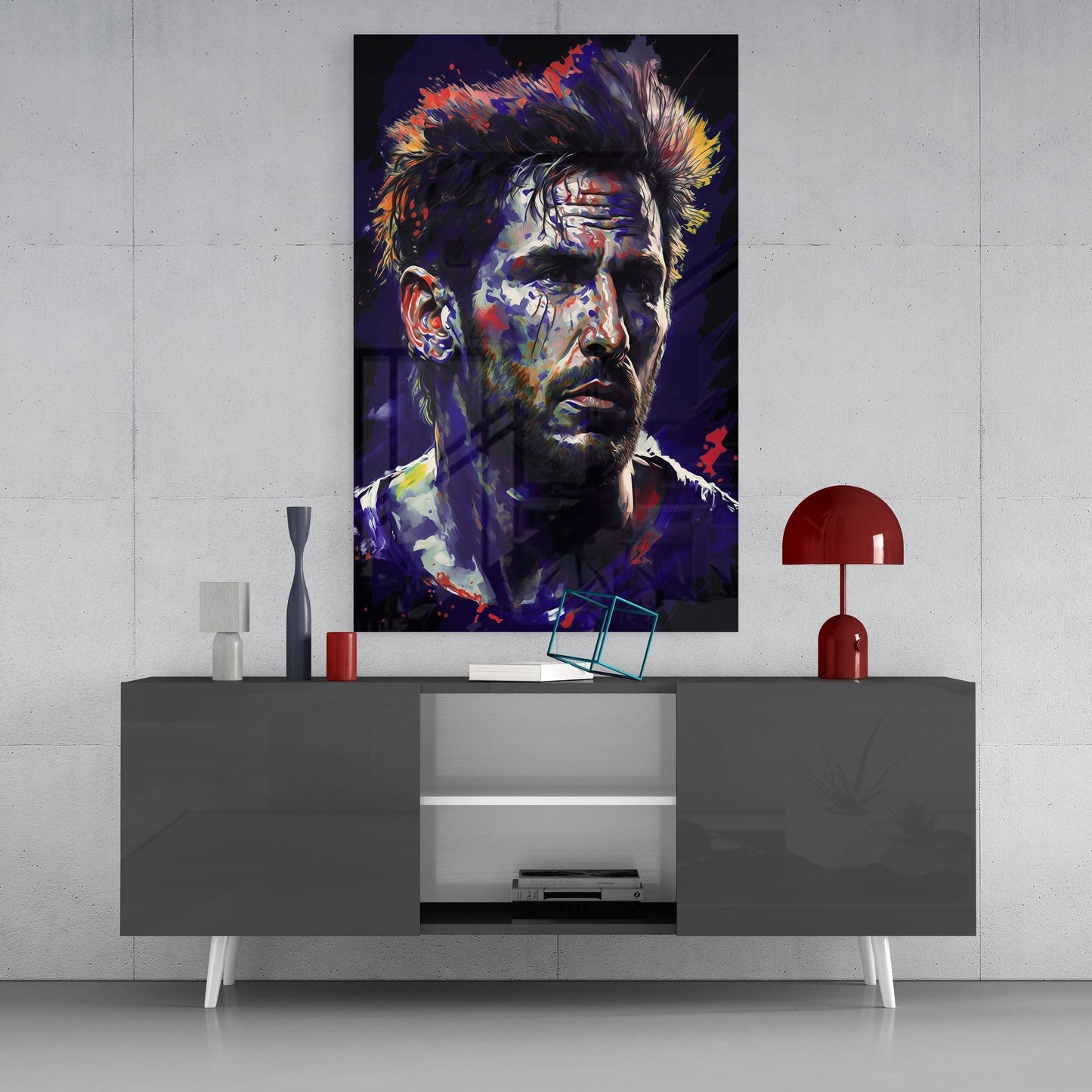 Messi Glass Wall Art || Designers Collection