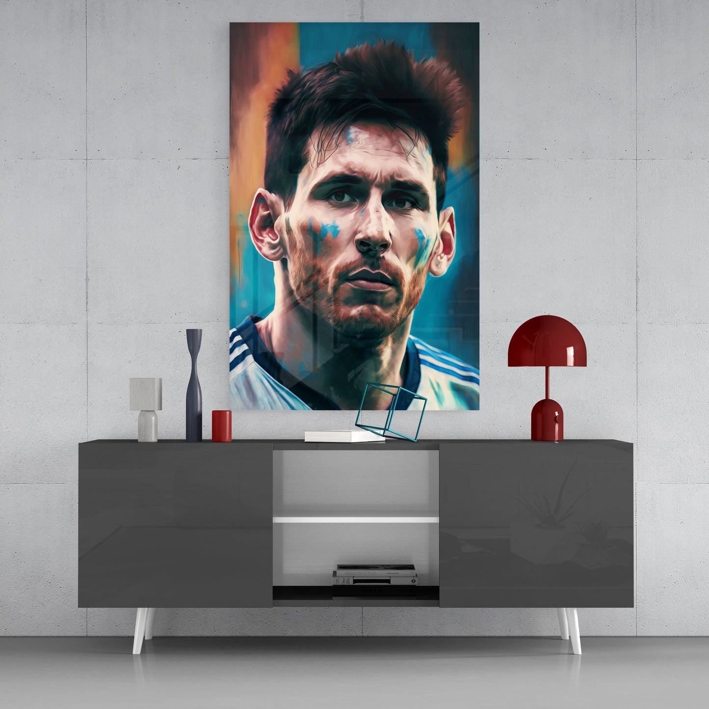 Messi Glass Wall Art || Designers Collection
