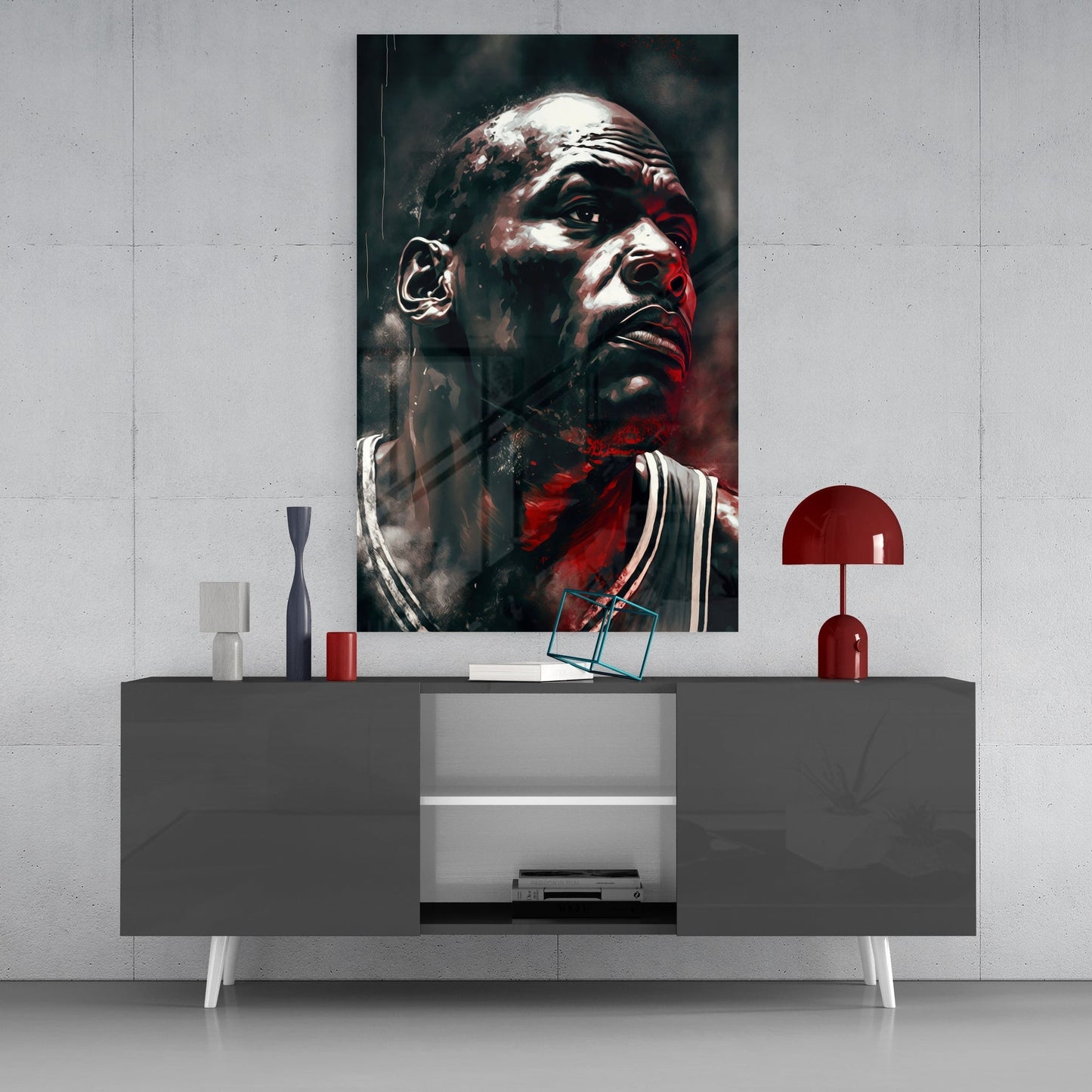 Michael Jordan Glass Wall Art || Designers Collection