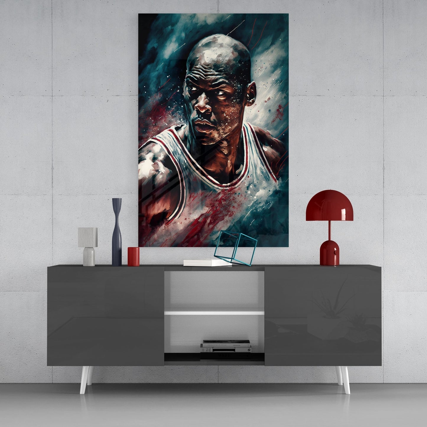 Michael Jordan Glass Wall Art || Designers Collection