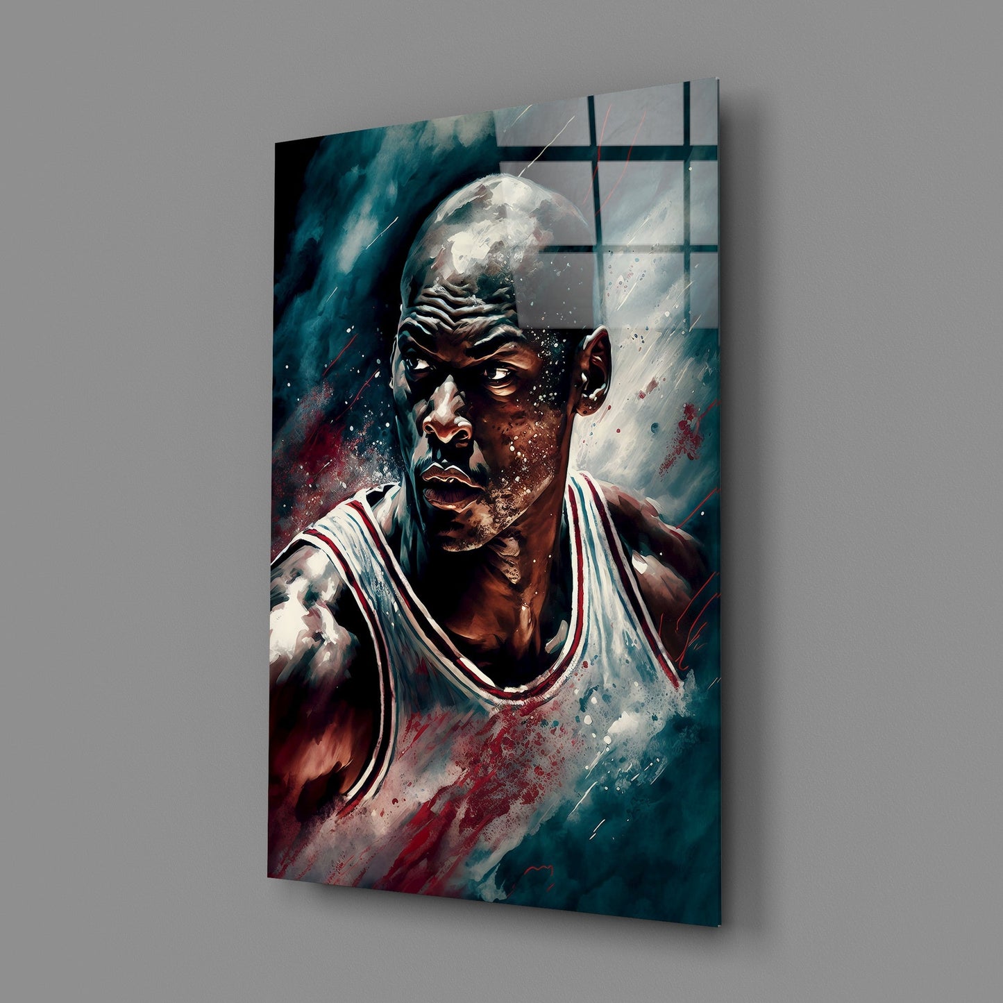 Michael Jordan Glass Wall Art || Designers Collection