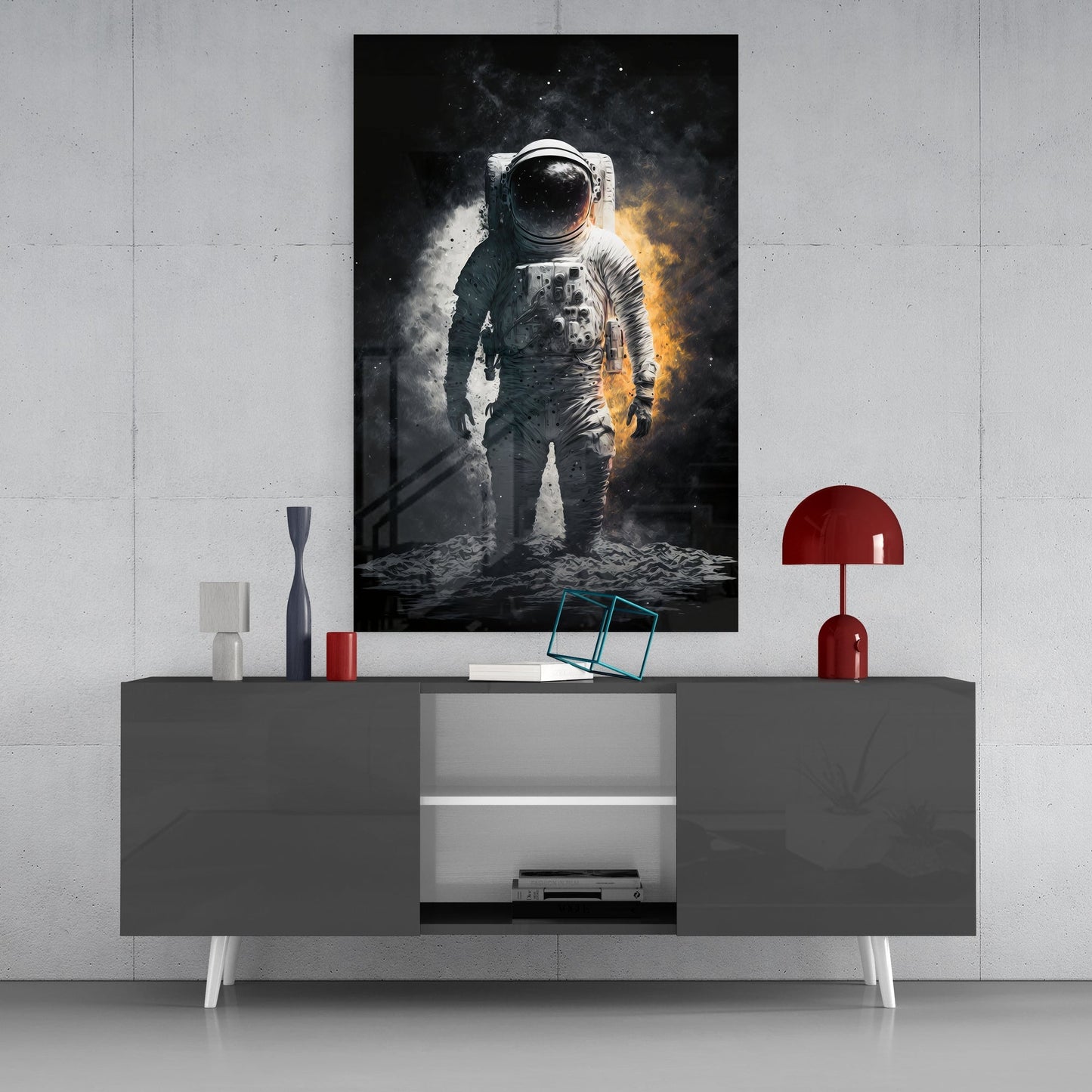 Astronaut Glass Wall Art || Designers Collection