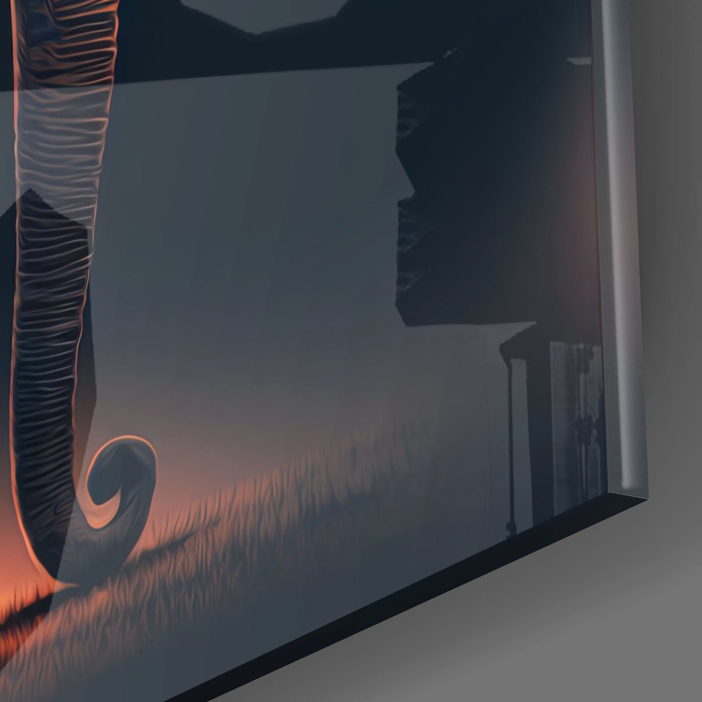 Glory of an Elephant Glass Wall Art || Designers Collection